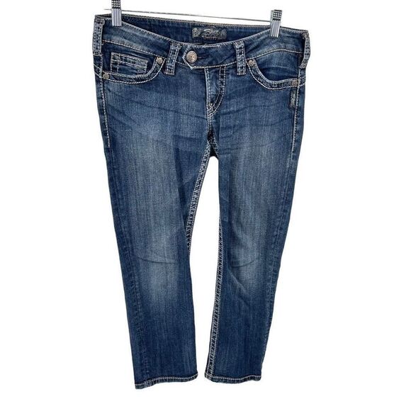Silver Womens Tuesday 16.5" Capri Jeans Low Rise Denim Skinny Blue Size 28 - Picture 1 of 11